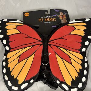 Halloween Pet Butterfly Harness Wings Costume Dog Medium Monarch Adjustable